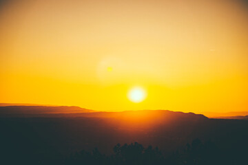 sunset over the river