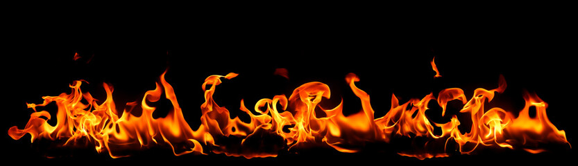 pile heat fire flame isolated black background	