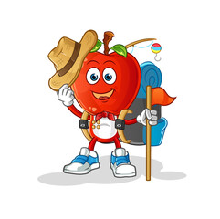 apple head cartoon scout vector. cartoon character