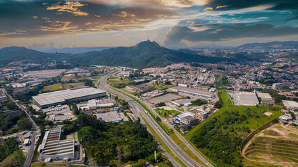 Pico do Jaraguá in Osasco, São Paulo, Brazil. Highest point in the city of São Paulo. With the Bandeirantes highway