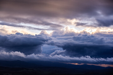 Dramatic clouds on a stormy evening - travel photography