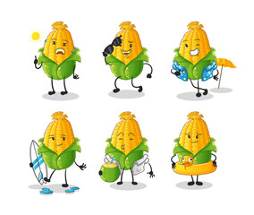 corn holiday character. cartoon mascot vector