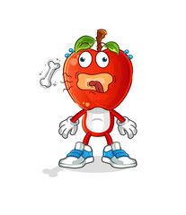 apple head cartoon burp mascot. cartoon vector