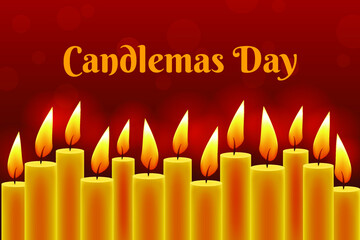 burning candles on a red background