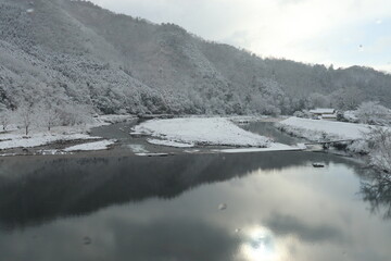 Winter snowing in Japan