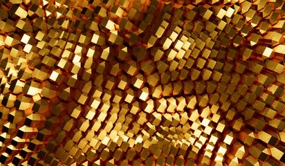 Abstract golden block shiny wallpaper