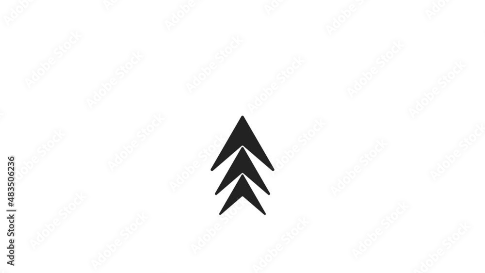 Poster Social media swipe up arrows motion graphics animation. Alpha channel without background. Swipe up animation footage.