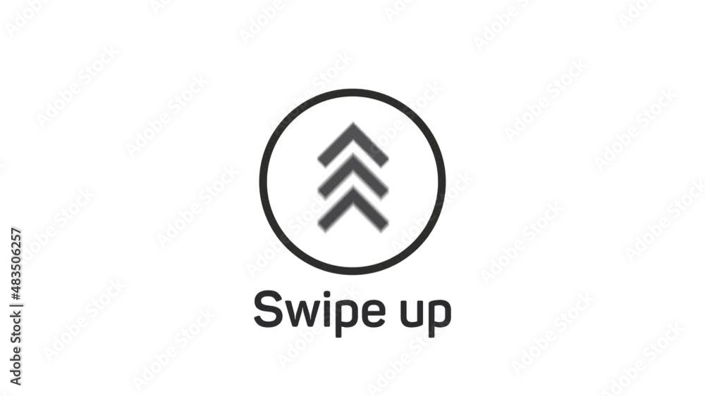 Leinwandbilder Social media swipe up arrows motion graphics animation. Alpha channel without background. Swipe up animation footage.