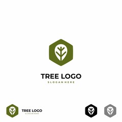 simple tree logo design on isolated background