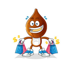 snake fruit head cartoon shoping mascot. cartoon vector