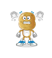 potato head cartoon very angry mascot. cartoon vector