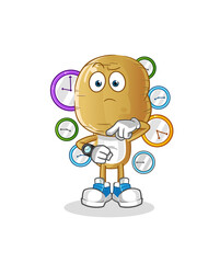 potato head cartoon with wristwatch. cartoon mascot vector
