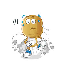 potato head cartoon running illustration. character vector