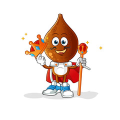 snake fruit head cartoon king vector. cartoon character