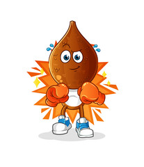 snake fruit head cartoon boxer character. cartoon mascot vector