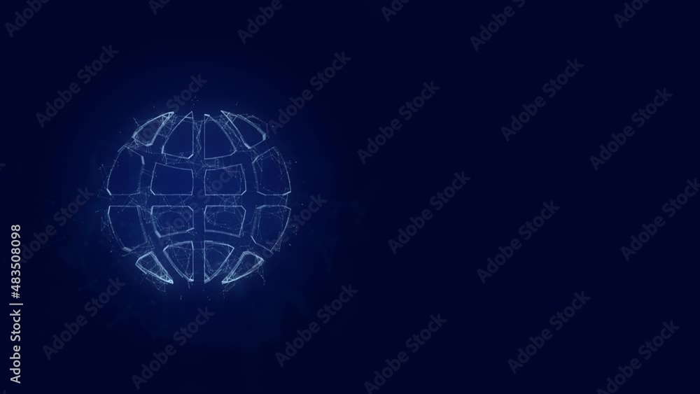 Poster Globe icon isolated on white background. Connected lines with dots. Lines plexus