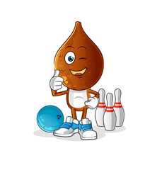 snake fruit head cartoon play bowling illustration. character vector