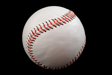American sports, active hobbies and US culture concept with white leather baseball ball isolated on...