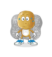 potato head cartoon thinking hard vector. cartoon character