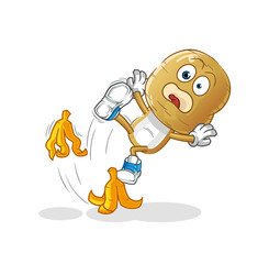 potato head cartoon slipped on banana. cartoon mascot vector