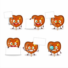 Orange lolipop love cartoon character bring information board