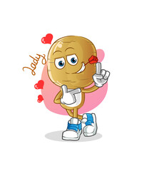 potato head cartoon flirting illustration. character vector