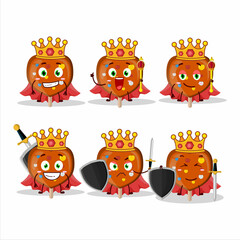 A Charismatic King orange lolipop love cartoon character wearing a gold crown