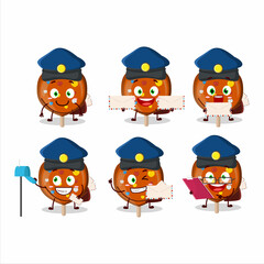 A picture of cheerful orange lolipop love postman cartoon design concept