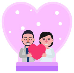 Valentine's day gift illustration for various graphic design and advertising applications.