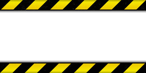 Yellow and black sriped warning bar on construction background