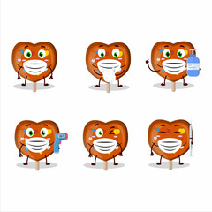 A picture of orange lolipop love cartoon design style keep staying healthy during a pandemic