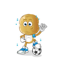 potato head cartoon playing soccer illustration. character vector