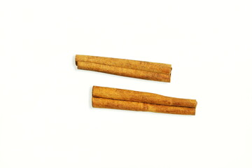 cinnamon stick spice in white background with copy space