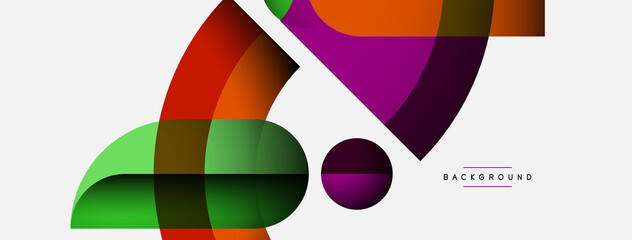 Obraz premium Geometric abstract background. Round shapes, circles, lines composition for wallpaper banner background or landing page