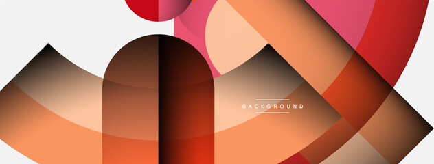 Geometric abstract background. Round shapes, circles, lines composition for wallpaper banner background or landing page