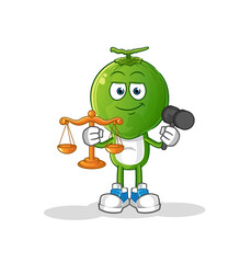 green coconut head cartoon lawyer cartoon. cartoon mascot vector