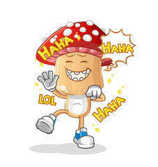 red mushroom head cartoon Laugh Out Loud character. cartoon vector