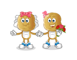 potato head cartoon wedding. cartoon mascot vector