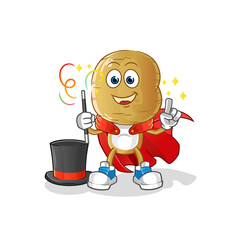 potato head cartoon magician illustration. character vector