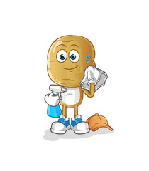 potato head cartoon cleaner vector. cartoon character