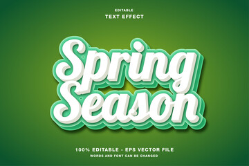 Spring Season Green 3D Editable Text Effect