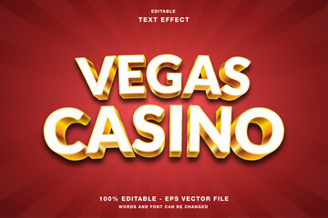 Vegas Casino Gold 3D Style Editable Text Effect
