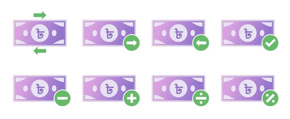 Bangladeshi Taka Money Transaction Icon Set