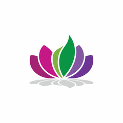 Beauty  lotus flowers and leaf design logo Template