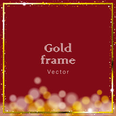 Frame illustration with golden glitter (background, vector)
