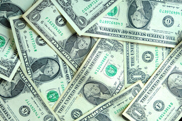 US dollar amount 1 dollar placed in the background
Finance concepts and capitalization, currency exchange.