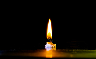 Candle light with the black background