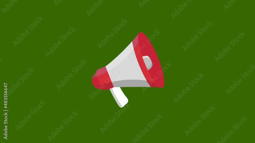 Poster megaphone icon animation concept.cool effect. multiple morphins with many objects.morph icon with tr