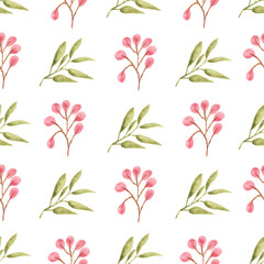 Watercolor leaf seamless pattern