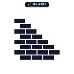 Fototapeta premium Brickwork. Wall brick icon symbol template for graphic and web design collection logo vector illustration